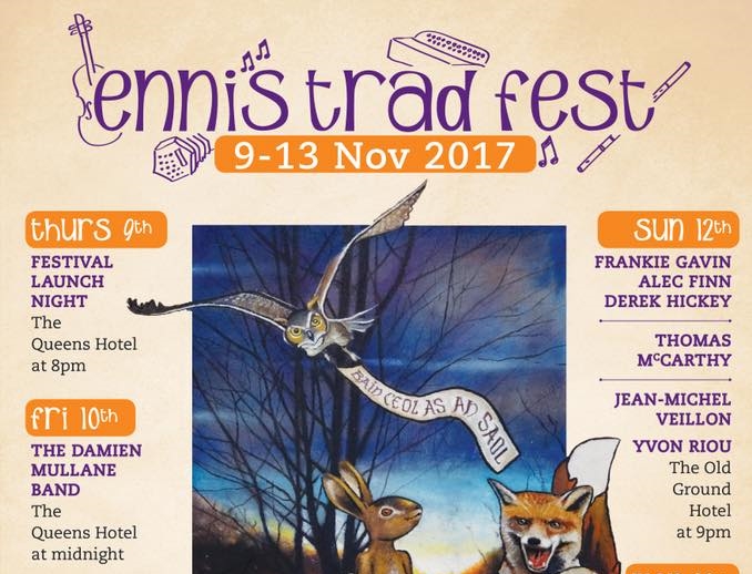 Ennis Trad Festival 2017 Poster Burren Fiddle Holidays